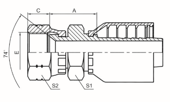 美制JIC內(nèi)螺紋74°內(nèi)錐面雙六角 SAE J514